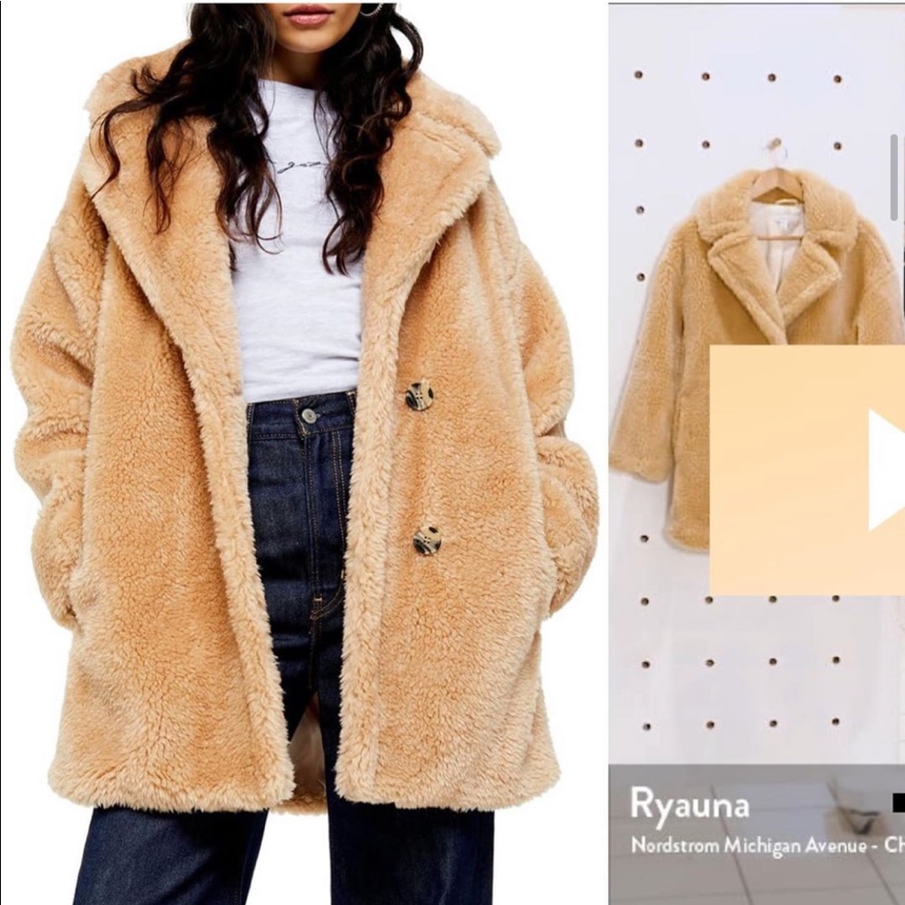 Nordstrom Topshop Faux Fur Coat